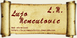 Lujo Menčulović vizit kartica